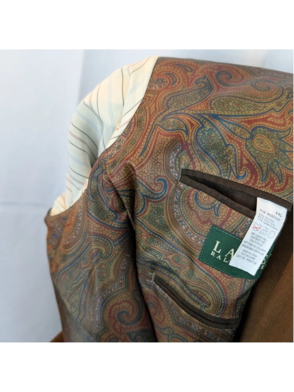 Lauren Ralph Lauren Classic Brown Men's Blazer Size 44L In EUC